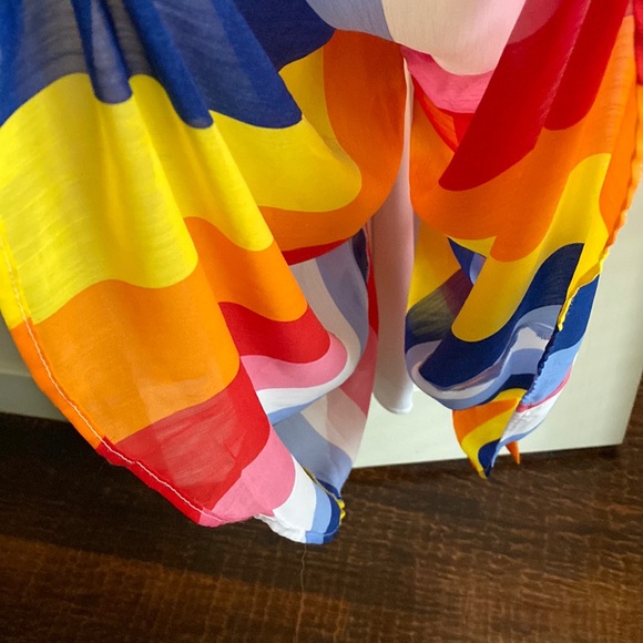 NEW YORK & COMPANY- Sheer multi-color halter dress. Maxi - Dress (full length). - Picture 3 of 12